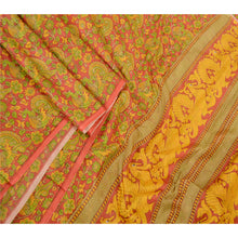 Load image into Gallery viewer, Sanskriti Vintage Red Peacock Printed Sarees Pure Silk Sari Floral Craft Fabric
