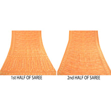 Load image into Gallery viewer, Sanskriti Vintage Orange Sarees 100% Pure Silk Printed Sari Soft Craft Fabric
