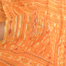 Load image into Gallery viewer, Sanskriti Vintage Orange Sarees 100% Pure Silk Printed Sari Soft Craft Fabric
