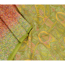 Load image into Gallery viewer, Sanskriti Vintage Orange Indian Sarees Printed Pure Silk Sari Soft Craft Fabric
