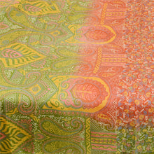 Load image into Gallery viewer, Sanskriti Vintage Orange Indian Sarees Printed Pure Silk Sari Soft Craft Fabric
