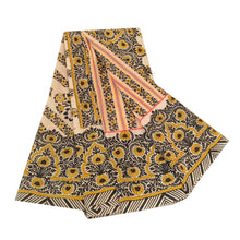 Load image into Gallery viewer, Sanskriti Vintage Black Sarees 100% Pure Silk Printed Sari 5yd Soft Craft Fabric
