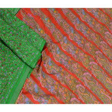 Load image into Gallery viewer, Sanskriti Vintage Green Sarees 100% Pure Silk Printed Sari Soft 5yd Craft Fabric
