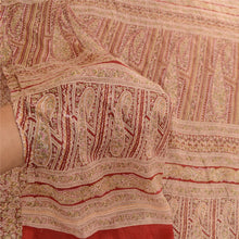 Load image into Gallery viewer, Sanskriti Vintage Red Sarees 100% Pure Silk Printed Sari Soft 5yd Craft Fabric
