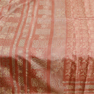 Sanskriti Vintage Dusyt Pink Indian Printed Sarees Pure Silk Sari Craft Fabric
