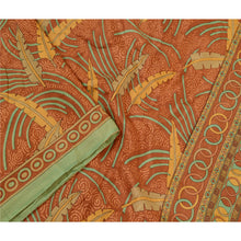 Load image into Gallery viewer, Sanskriti Vintage Brown Sarees Indian Pure Silk Printed Sari Soft Craft Fabric
