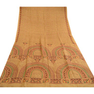 Sanskriti Vintage Green Indian Sarees Pure Silk Printed Sari 5yd Craft Fabric