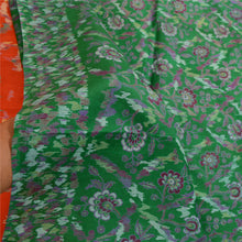 Load image into Gallery viewer, Sanskriti Vintage Orange Indian Sarees Pure Silk Printed Sari 5yd Craft Fabric
