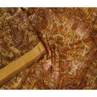 Sanskriti Vintage Multi Sarees Printed 100% Pure Silk Sari Soft 5yd Craft Fabric