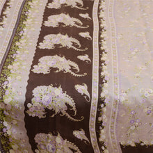 Load image into Gallery viewer, Sanskriti Vintage Purple Printed Indian Sarees Pure Silk Sari 5yd Craft Fabric
