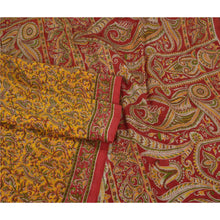 Load image into Gallery viewer, Sanskriti Vintage Sarees Yellow Indian Pure Silk Printed Sari 5yd Craft Fabric
