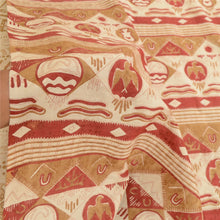 Load image into Gallery viewer, Sanskriti Vintage Sarees Brown 100% Pure Silk Printed Sari 5yd Soft Craft Fabric
