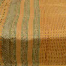 Load image into Gallery viewer, Sanskriti Vintage Sarees Mustard Pure Silk Printed Sari Floral Soft Craft Fabric
