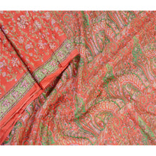 Load image into Gallery viewer, Sanskriti Vintage Sarees Red 100% Pure Silk Printed Sari Floral 5yd Craft Fabric
