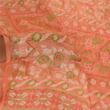 Load image into Gallery viewer, Sanskriti Vintage Peach Sarees 100% Pure Silk Printed Sari Craft 5 Yard Fabric
