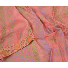 Load image into Gallery viewer, Sanskriti Vintage Sarees Indian Pink Printed Pure Silk Sari Floral Craft Fabric
