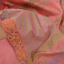 Load image into Gallery viewer, Sanskriti Vintage Sarees Indian Pink Printed Pure Silk Sari Floral Craft Fabric
