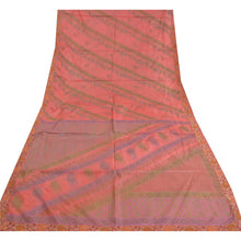 Load image into Gallery viewer, Sanskriti Vintage Sarees Indian Pink Printed Pure Silk Sari Floral Craft Fabric
