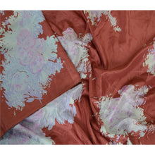 Load image into Gallery viewer, Sanskriti Vintage Sarees Dusty Red Pure Silk Printed Sari Floral Craft Fabric
