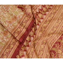 Load image into Gallery viewer, Sanskriti Vintage Sarees Shades of Cream Pure Silk Printed Sari 5yd Craft Fabric
