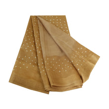 Load image into Gallery viewer, Sanskriti Vintage Sarees LightBrown Bandhani Printed Pure Silk Sari Craft Fabric
