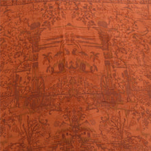 Load image into Gallery viewer, Sanskriti Vintage Sarees Rusty Orange Pure Silk Printed Sari Soft Craft Fabric
