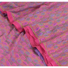 Load image into Gallery viewer, Sanskriti Vintage Sarees Pink 100% Pure Silk Printed Sari 5yd Soft Craft Fabric
