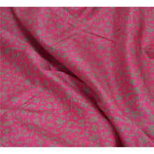 Load image into Gallery viewer, Sanskriti Vintage Sarees Pink/Blue Pure Silk Printed Sari Floral Craft Fabric
