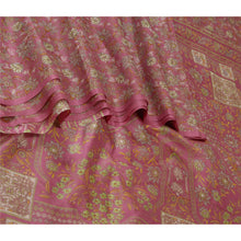 Load image into Gallery viewer, Sanskriti Vintage Sarees Indian Dusty Pink Pure Silk Printed Sari Craft Fabric
