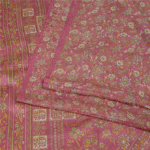 Load image into Gallery viewer, Sanskriti Vintage Sarees Indian Dusty Pink Pure Silk Printed Sari Craft Fabric
