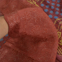 Load image into Gallery viewer, Sanskriti Vintage Sarees Dark Red Pure Crepe Silk Woven Print Sari Craft Fabric
