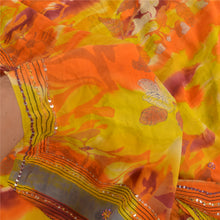 Load image into Gallery viewer, Sanskriti Vintage Sarees Tie-Dye Hand Beaded Pure Crepe Silk Sari Craft Fabric
