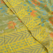 Load image into Gallery viewer, Sanskriti Vintage Sarees Green Indian Pure Crepe Silk Printed Sari Craft Fabric
