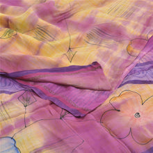 Load image into Gallery viewer, Sanskriti Vintage Sarees Tie-Dye Purple Pure Crepe Silk Print Sari Craft Fabric

