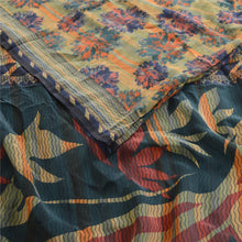 Load image into Gallery viewer, Sanskriti Vintage Sarees Multi Pure Crepe Silk Printed Sari Floral Craft Fabric
