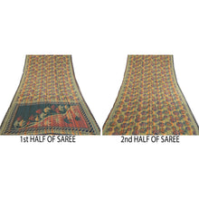 Load image into Gallery viewer, Sanskriti Vintage Sarees Multi Pure Crepe Silk Printed Sari Floral Craft Fabric
