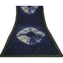 Load image into Gallery viewer, Sanskriti Vintage Sarees Blue Tie-Dye Embroidered Pure Crepe Silk Sari Fabric
