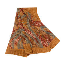 Load image into Gallery viewer, Sanskriti Vintage Sarees Saffron Pure Georgette Silk Printed Sari Craft Fabric
