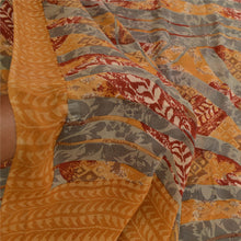 Load image into Gallery viewer, Sanskriti Vintage Sarees Saffron Pure Georgette Silk Printed Sari Craft Fabric
