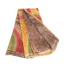 Load image into Gallery viewer, Sanskriti Vintage Sarees Gray Blend Georgette Printed Sari 5yd Soft Craft Fabric
