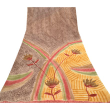 Load image into Gallery viewer, Sanskriti Vintage Sarees Gray Blend Georgette Printed Sari 5yd Soft Craft Fabric
