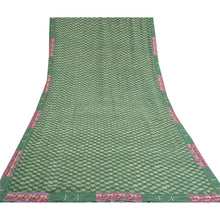 Load image into Gallery viewer, Sanskriti Vintage Sarees Green Pure Georgette Silk Printed Sari 5yd Craft Fabric
