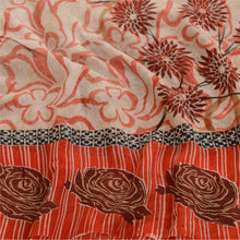 Load image into Gallery viewer, Sanskriti Vintage Saree Pink Pure Georgette Silk Printed Sari 5yd Craft Fabric
