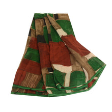 Load image into Gallery viewer, Sanskriti Vintage Saree Multi Pure Georgette Silk Printed Sari 5yd Craft Fabric

