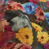 Sanskriti Vintage Sarees Multi Digital Printed Blend Georgette Sari Craft Fabric