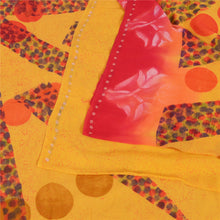 Load image into Gallery viewer, Sanskriti Vintage Sarees Yellow Pure Georgette Silk Printed Sari Craft Fabric
