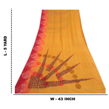 Load image into Gallery viewer, Sanskriti Vintage Sarees Yellow Pure Georgette Silk Printed Sari Craft Fabric
