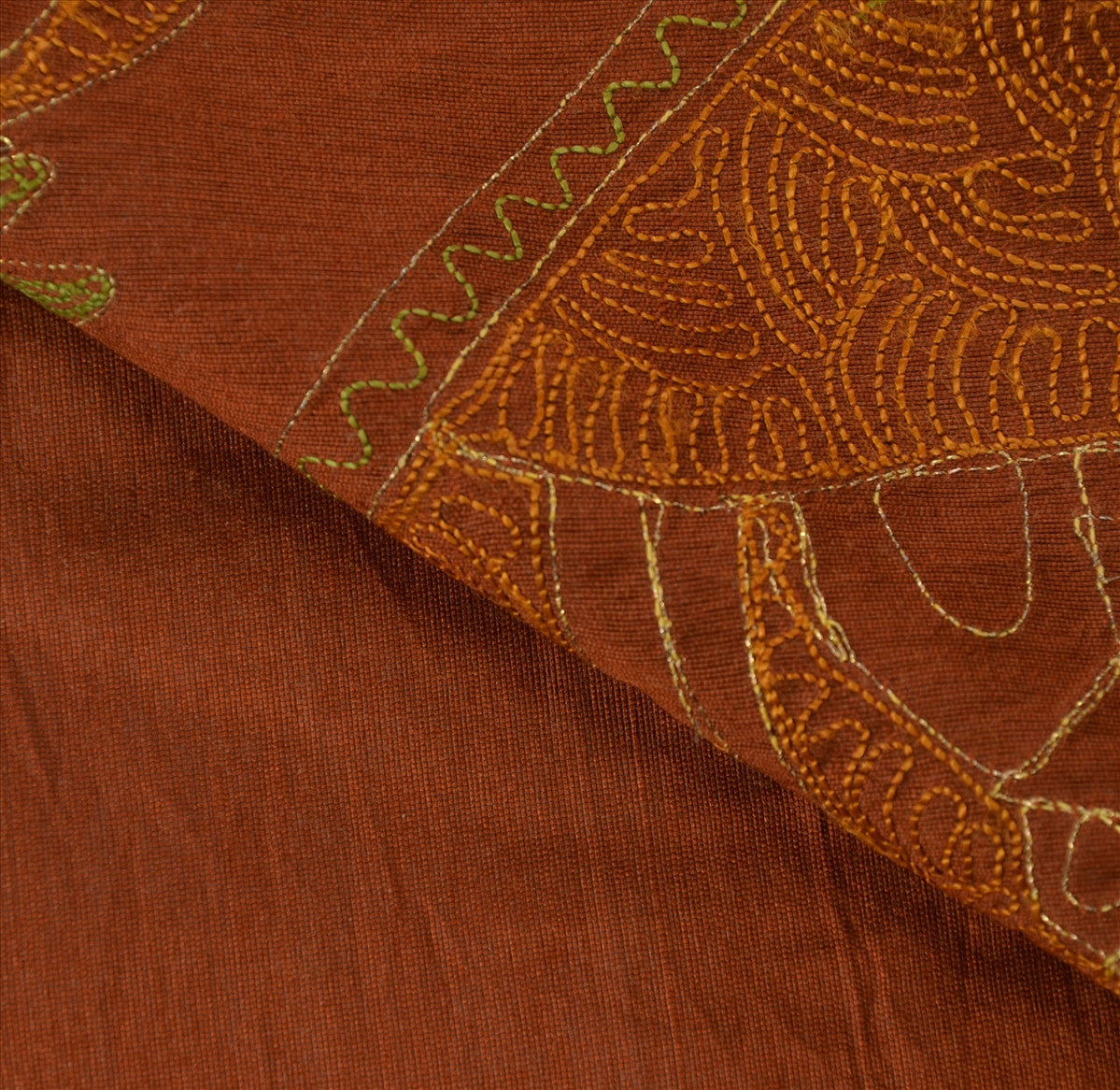 SANSKRITI VINTAGE INDIAN SAREE ART SILK SARI FABRIC HAND EMBROIDERED HUT ZARI