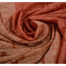 Load image into Gallery viewer, Antique Vintage Indian Saree 100% Pure Silk Woven Embroidered Peach Fabric Sari
