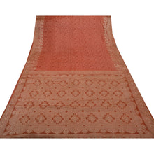 Load image into Gallery viewer, Sanskriti Vintage Indian Saree 100% Pure Silk Woven Embroidered Peach Fabric Sari
